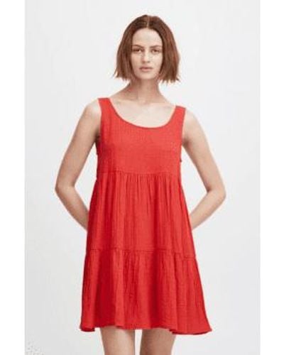 Ichi Foxa Grenadine Beach Dress - Rosso