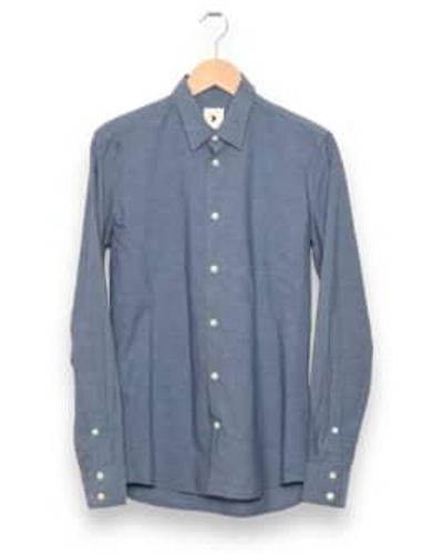 Delikatessen Feel good shirt d715 / 28a melange - Bleu