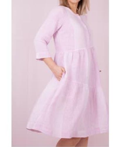 ROSSO35 Stripe Dress 10 - Pink