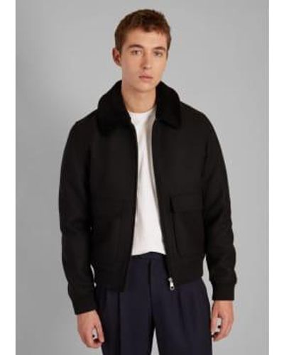 L'Exception Paris Sheepskin Collar Jacket 44 - Black