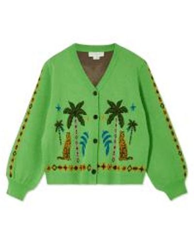 Never Fully Dressed Running Wild Knitted Cardigan Size: M, Col: M - Green