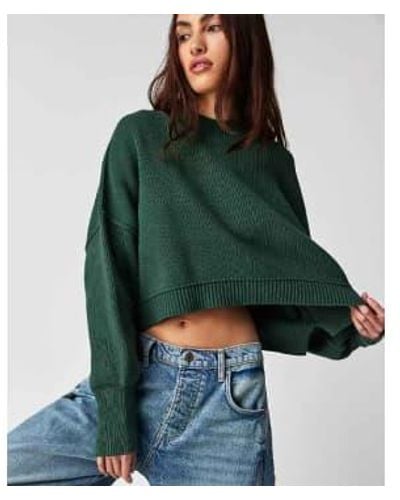 Free People Easy Street Crop Pullover Hunter Xs - Green