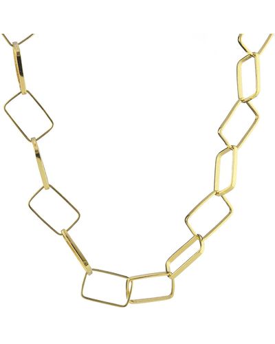 CollardManson Rectangle Link Necklace Gold - Grigio