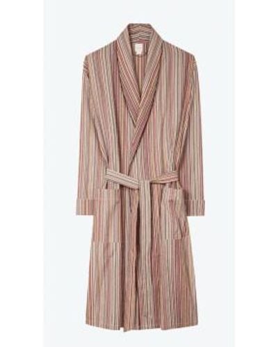 Paul Smith Multi Bozed Stripe Dressing Gown - Marrone