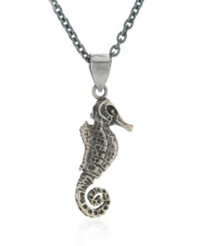 CollardManson Silver Seahorse Necklace One Size - Metallic