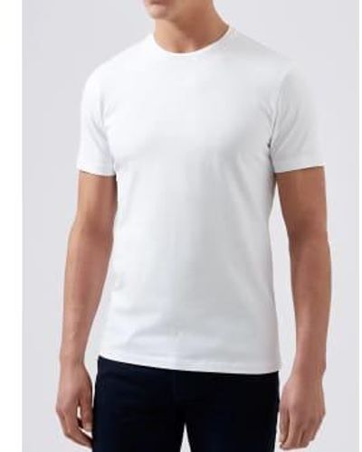 Remus Uomo Camiseta cuello tripulación-blanco