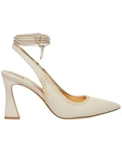 Marella Sling Back Ankle Tie Shoe - Bianco