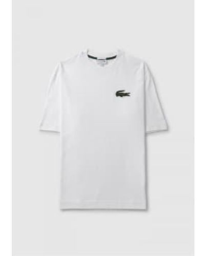 Lacoste Camiseta extragran de efecto cocodrilo en blanco de robert george hombre