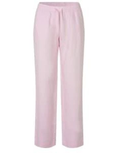 Samsøe & Samsøe Hoys Lilac Snow Linen Pants Xs - Pink