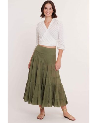 Rene' Derhy Flamenco Skirt - Green