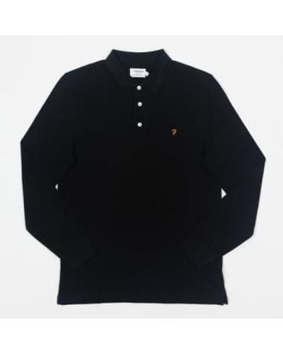 Farah Blanes Long Sleeve Polo Shirt - Black