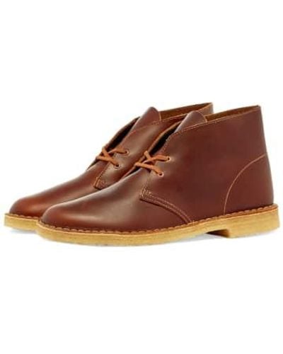 Clarks Brown Desert Boot Tan Leather - Marrone