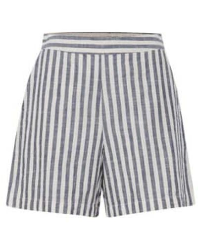 Ichi Striped Shorts 34 - Blue
