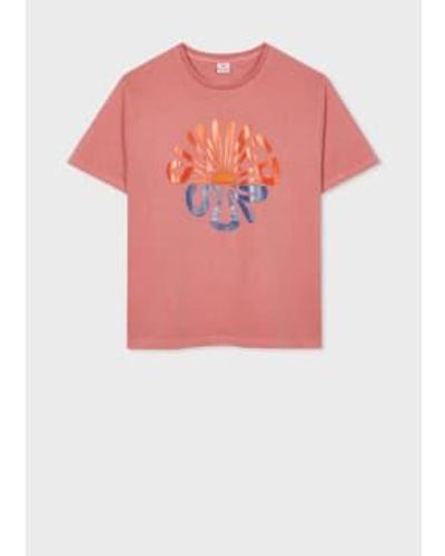 Paul Smith T-shirt imprimées au soleil d'été - Rose
