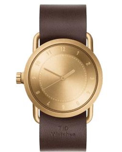 TID No.1 reloj pulsera cuero oro y nuez 36 mm - Neutro