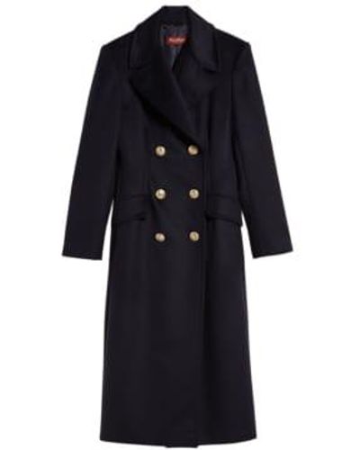 Max Mara Studio Double Breasted Coat - Blue