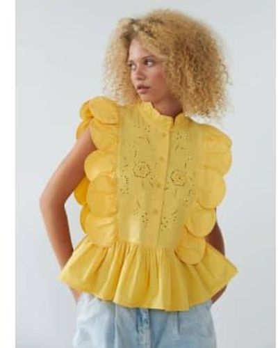 Stella Nova Embroidery Anglaise Top Sweet 34 - Yellow