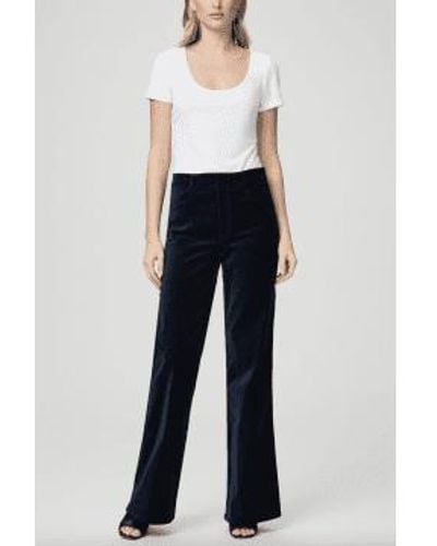 PAIGE Clean Front Leenah Trousers Deep Navy 25 - Blue
