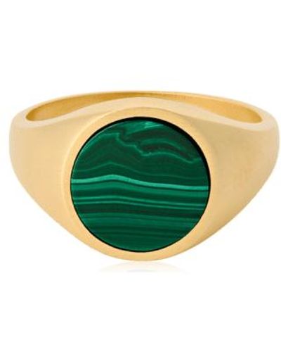 Pernille Corydon Malachite And Forest Signet Ring - Verde