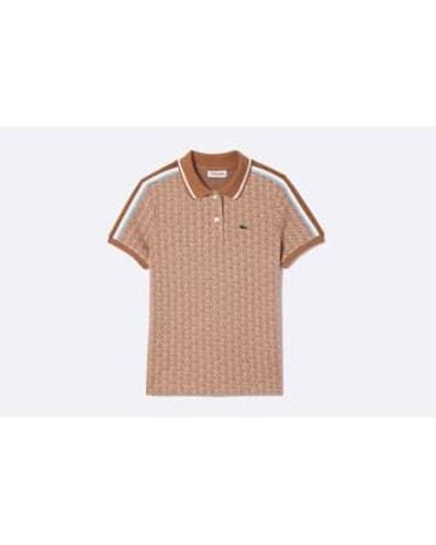 Lacoste Wmns Ribbed Collar Shirt - Marrone