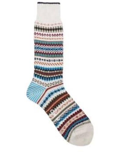 Chup Socks Tykky Socken Elfenbein - Blau