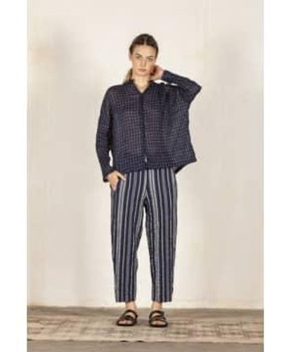 Mama B. Terra S Dart Trousers In Striped - Blu