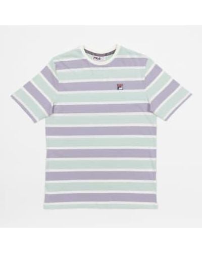 Fila T-shirt stripe tarn dye en vert, blanc et violet - Bleu
