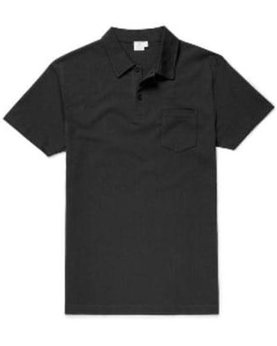 Sunspel Men's Cotton Jersey Polo Shirt In Black