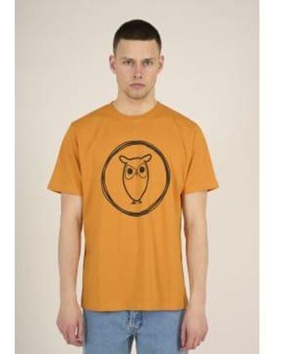 Knowledge Cotton 10715 Owl T-Shirt Wüstensonne - Orange