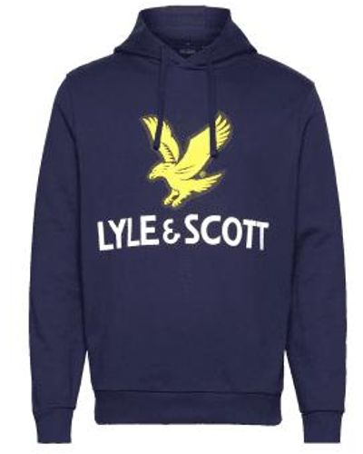 Lyle & Scott Lyle & scott gedruckt overhead hoodie - Blau