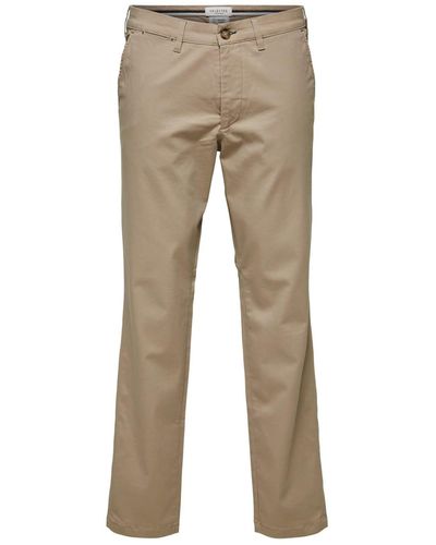 SELECTED Grège Adjusted Chino Trousers - Natural