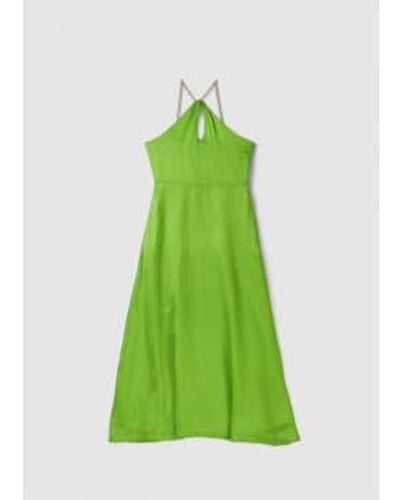Olivia Rubin Vestido de seda con cuello halter en ver aimee - Verde