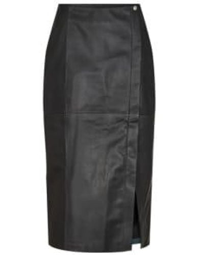 Levete Room Globa 30 Leather Skirt / 38 - Gray