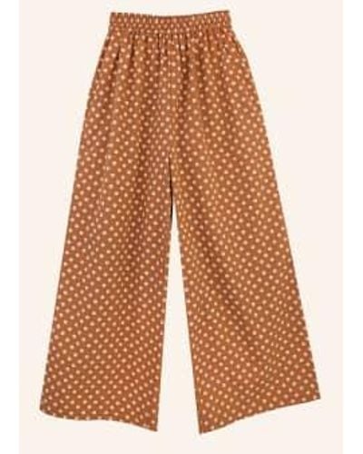 Meadows Tupelo Trouser In Daisy Print - Marrone