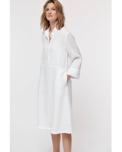 Lanius Organic Linen Tunic Dress - White