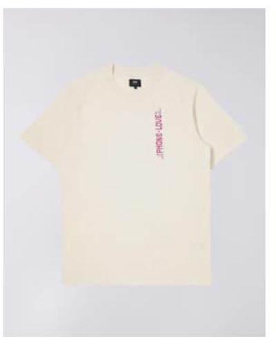 Edwin Phone Love T Shirt Single Jersey Garment Washed 1 - Bianco