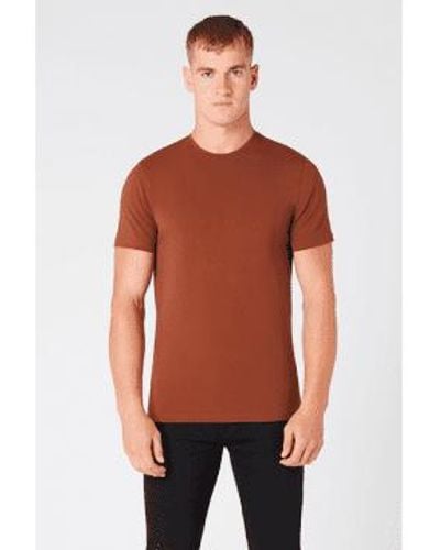 Remus Uomo Camiseta cuello redondo básico marrón - Rojo