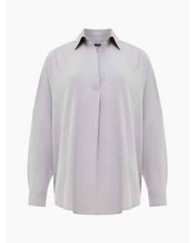 French Connection Rhodes Crepe Popover Shirt - Grigio
