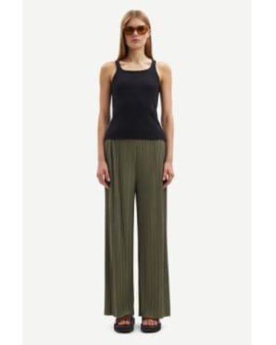 Samsøe & Samsøe Pantalon uma olive poussiére - Vert