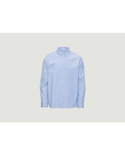 Knowledge Cotton Elder Organic Shirt S - Blue