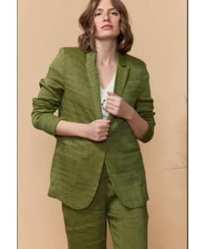 Louizon Nadjo Linen Blend Jacket 0 - Green