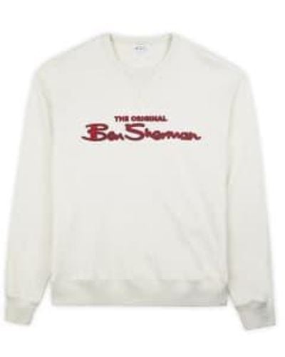 Ben Sherman Logo Sweatshirt Ecru - White