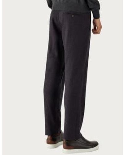 Canali Burgundy Impeccable Smart Casual Trousers - Blu