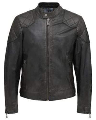 Belstaff Outlaw Jacket Hand Waxed Leather 52 - Black