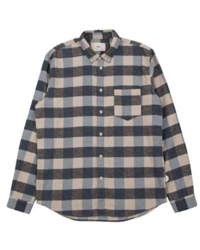 Folk Relaxed Fit Flannel Check Shirt / L - Gray