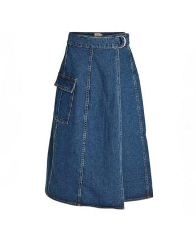 Vila High-waist Wrap Skirt - Blue