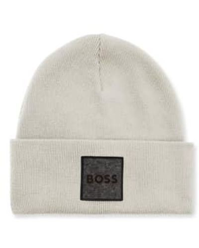 BOSS Foxxy Beanie Hat Chalk One Size - Natural