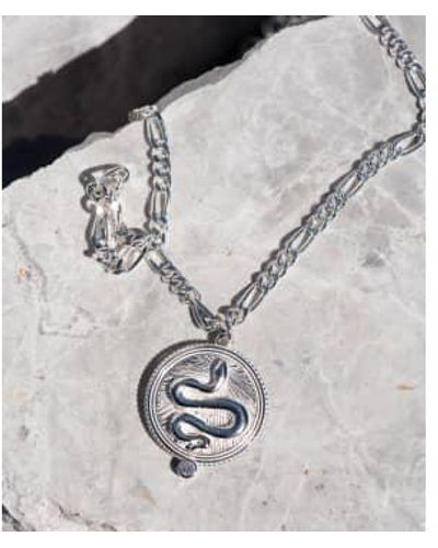 Zoe & Morgan Wisdom Necklace With White Zircon One Size - Metallic