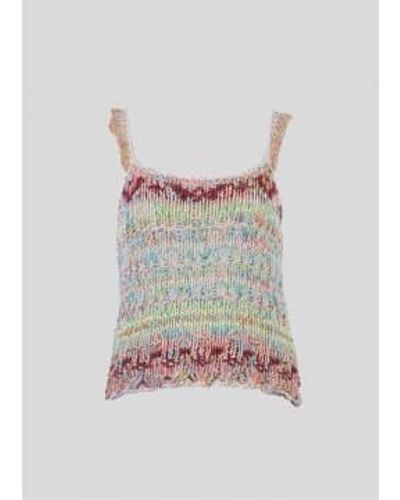 Free People Womens Palmetto Knitted Tank Top In Candied Dream Combo - Grigio