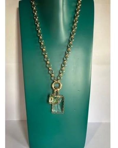 Big Metal Cosette Allure 2 Baguette Necklace - Verde
